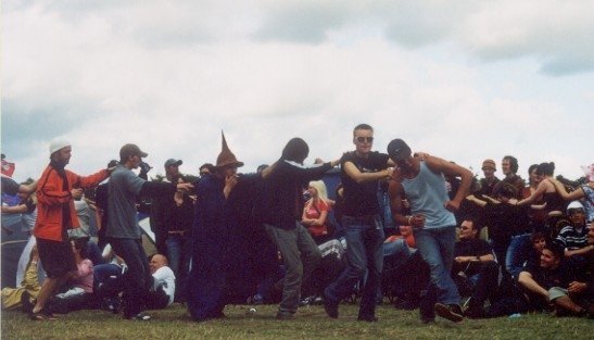 Roskilde Festival 2003: Crack the Whip-dancing in front of the Cathedral of Silence by krungadoren