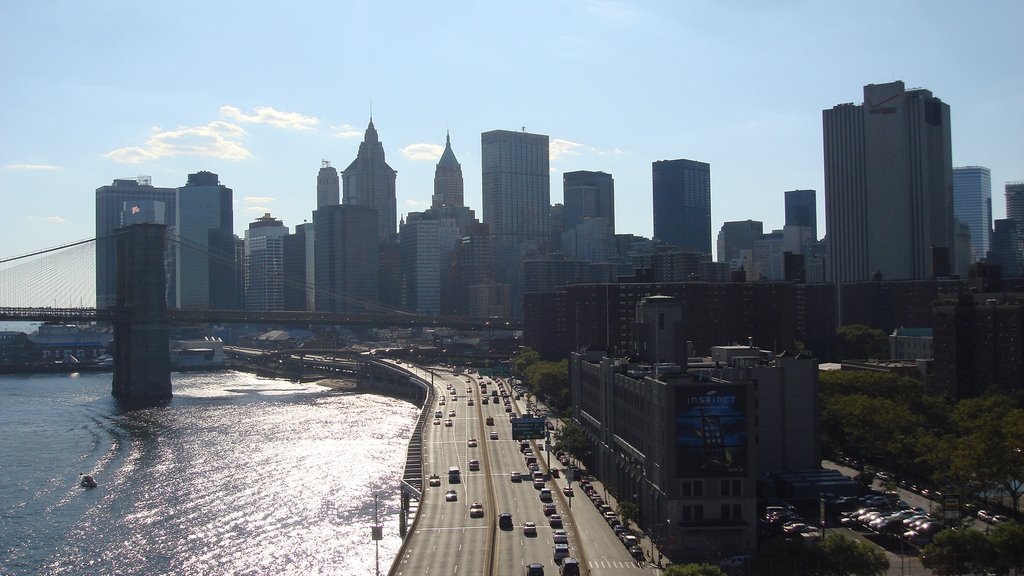 Down Town From Manhattan Bridge by Erdogan's Pictures