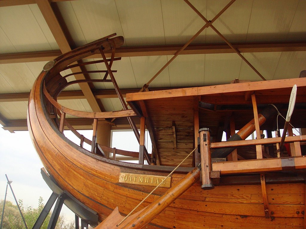 The back of an ancient trireme replica - Athens, Greece by Marina Sp.