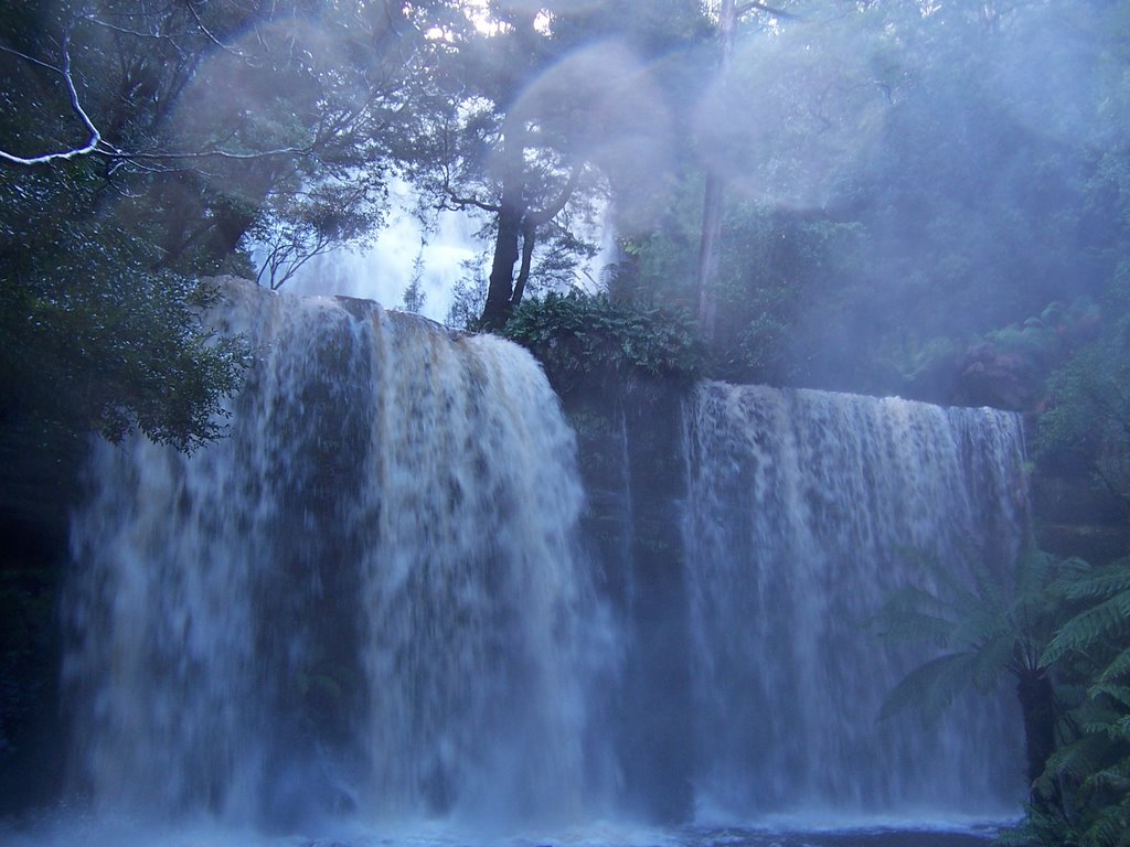 Russell Falls on a rainy day by B.N.G.