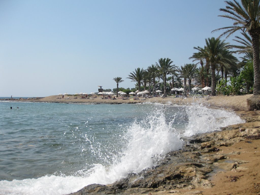 Beach at Pioneer Beach Hotel, Paphos, Cyprus by Chris Chivers