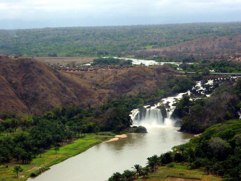 Waterfall with helicopter by moditvl