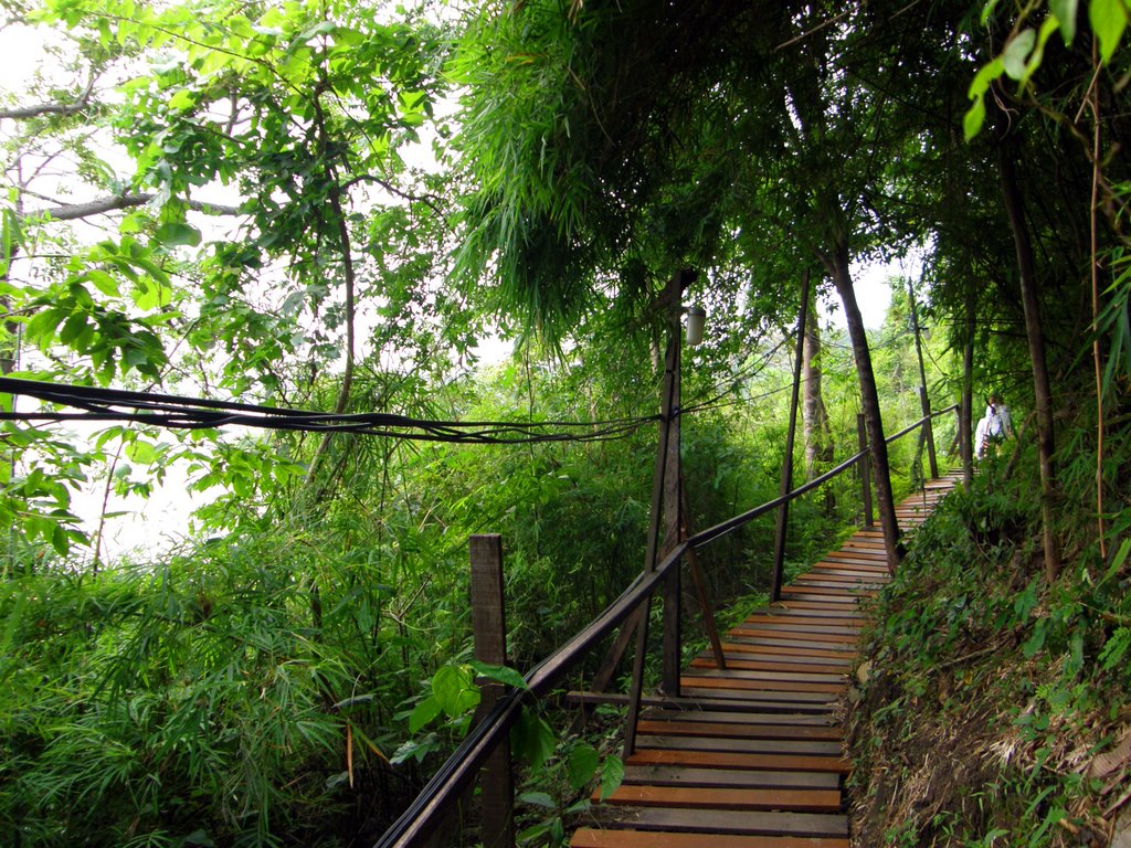 Walkway beneath cliff by crokey