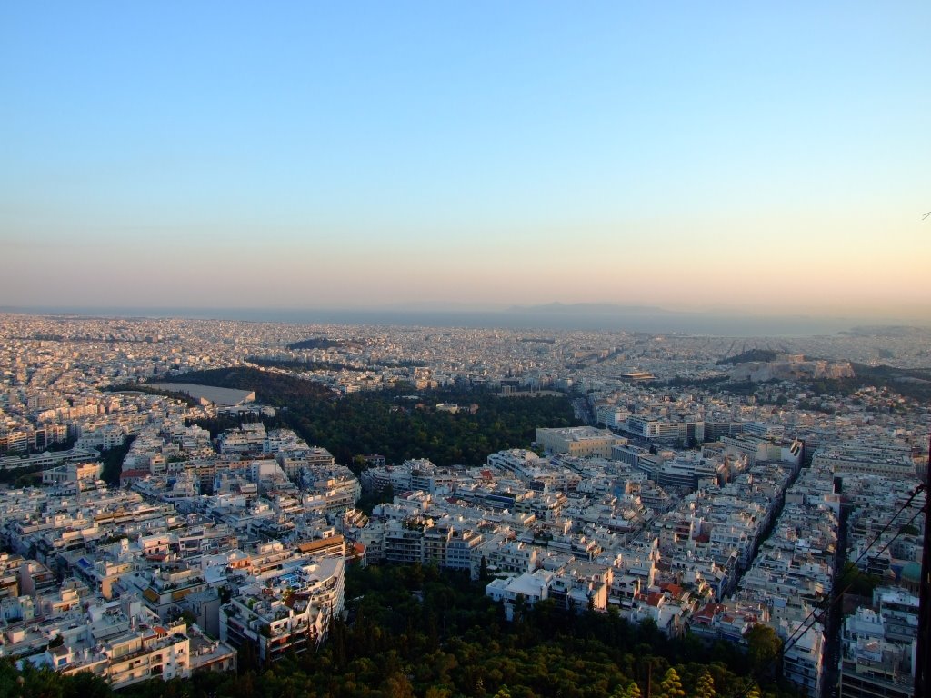 West of Athens with Acropolis and Olympic Satdium by myitchyfeet