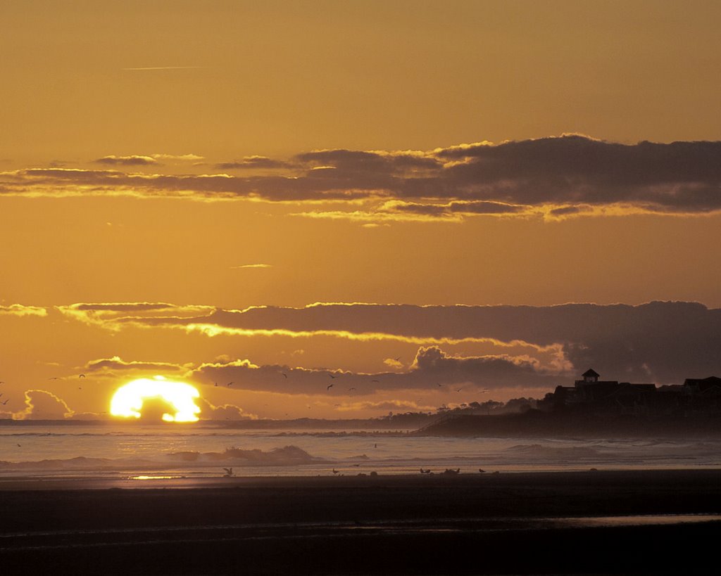 Beautiful sunset on the beach of Fripp Island Resort in Beaufort, South Carolina by Nathan Christmus