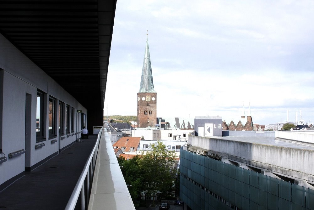 Århus - Udsigt fra Salling Cafeteria mod P-Hus og Aarhus Domkirke by Sus BZ