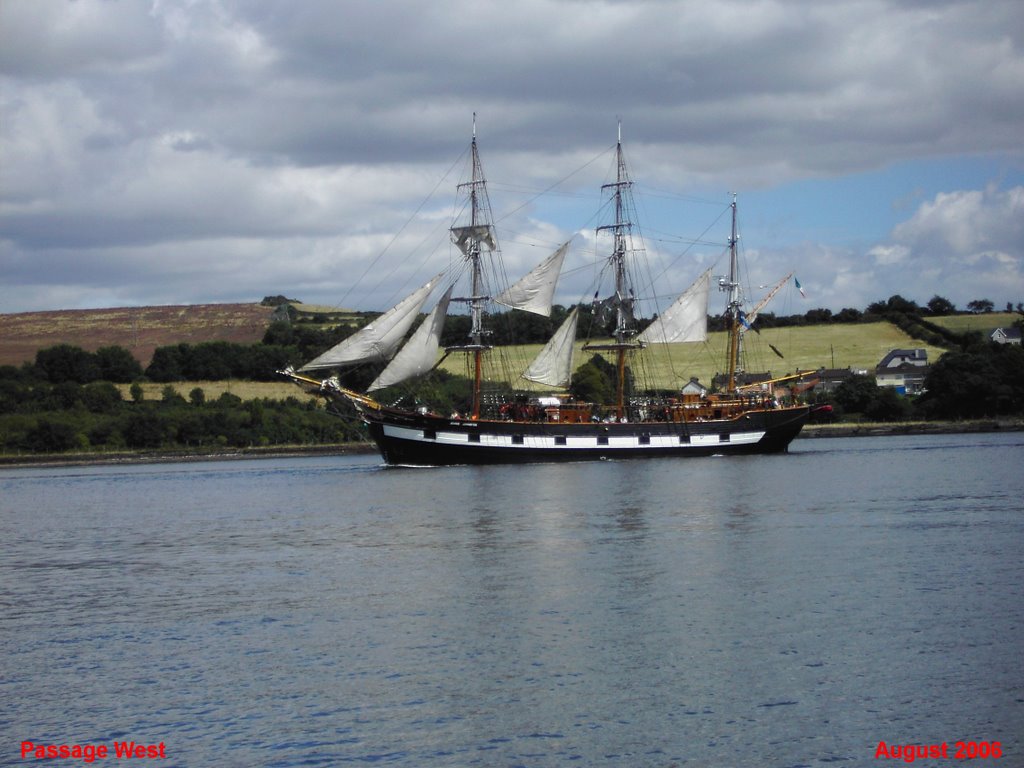 Jeanie Johnston sails up Cork Habour by AJS by Passage West