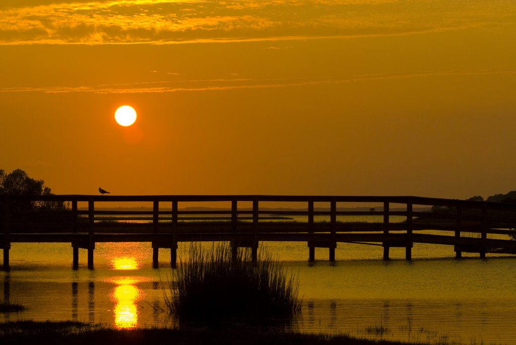 Sunset at walking bridge by josephglassart