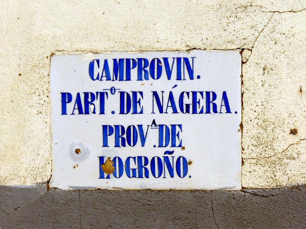 CAMPROVÍN (Valle del Najerilla-La Rioja). Placa original del primer tercio del sXX. by Carlos Sieiro del Nido