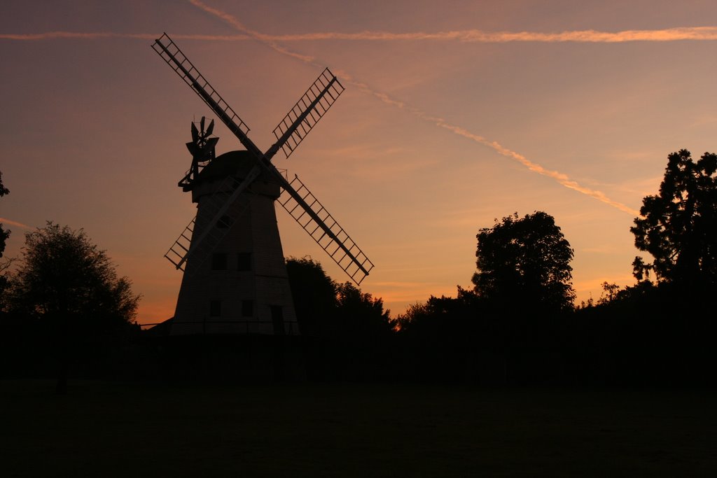 Upminster Windmill at autumn sunrise by dyvroeth