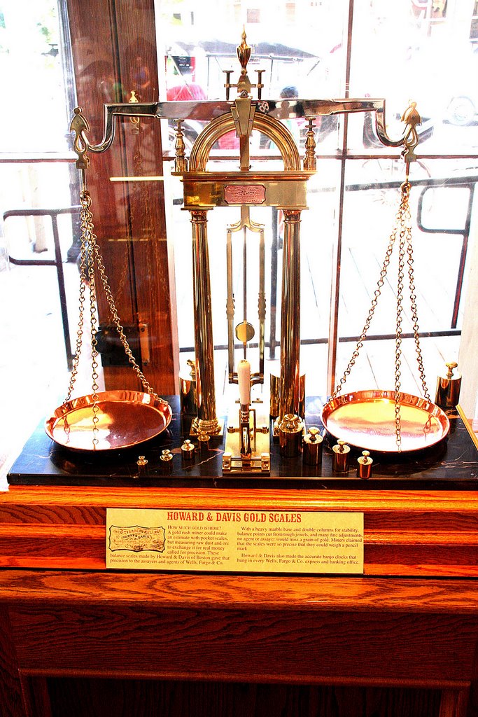 Old Sacramento; Howard & Davis gold scale for Wells, Fargo & Co agents by Philippe Nieto