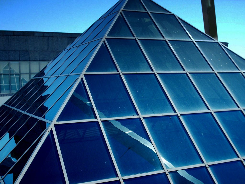 Blue pyramid on the roof of New parliament house, Canberra, Australia by maggiemoostix