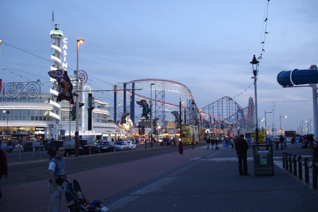 Pleasure Beach at dusk by citizenandrew