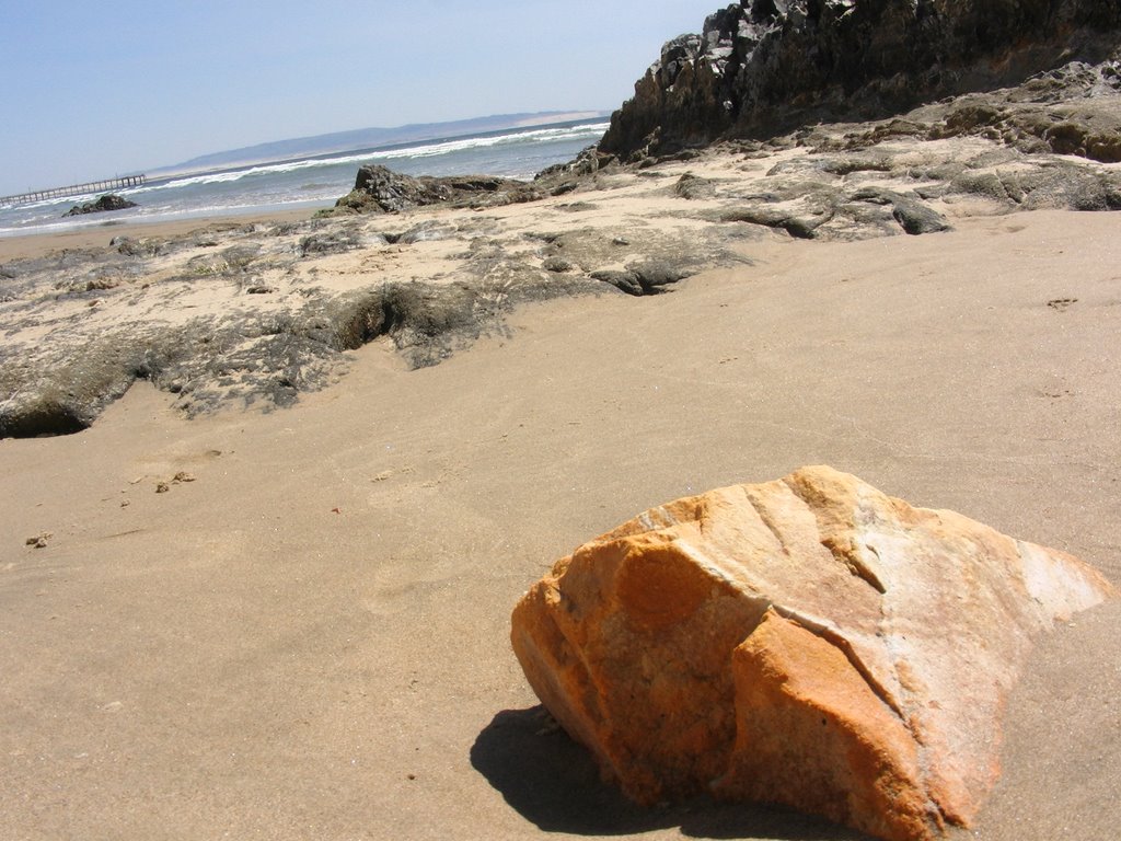 Pismo Beach, CA orange rock by uofcrob