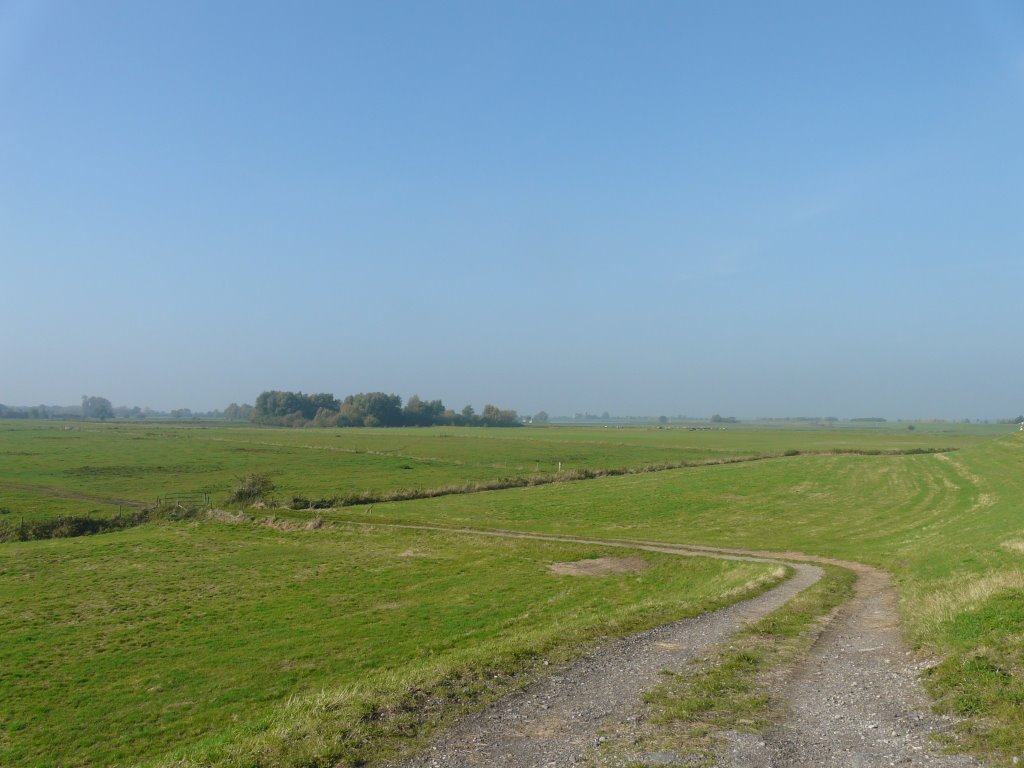 Uiterwaarden ten zuiden van de Lekdijk, zicht op westen, Houten by David Jimmink