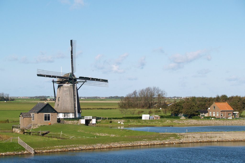 Molen "Het Noorden", bij Oost op Texel by Ab Wisselink