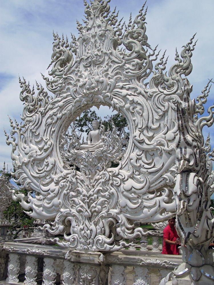 Chiang Rai, Thailand. Detail of Wat Rung Khun. by Eivind Friedricksen