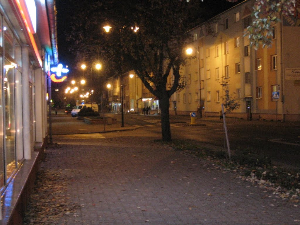 Choszczno, ul. Wolności - nocą by Yarecky