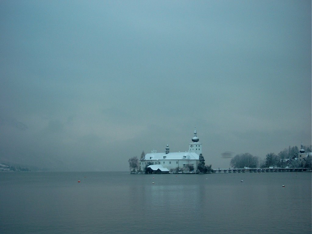 Schloss Orth im Tiefwinter by Ernst Horvath