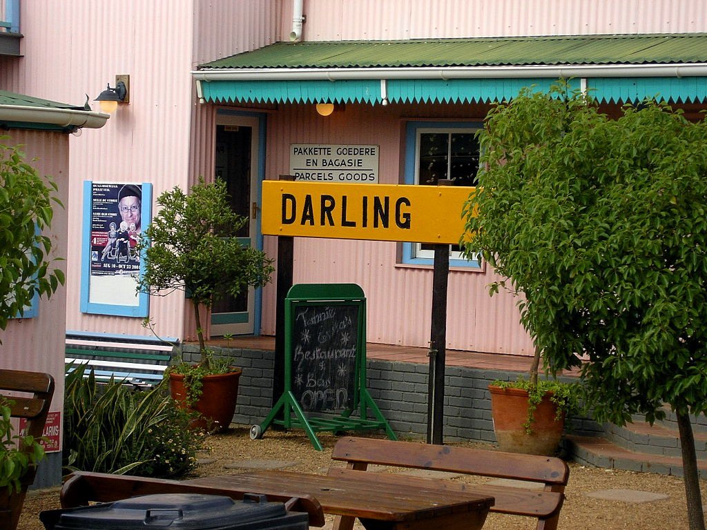 This was the original name board of the Darling Railway Station by Tillie Coetzee