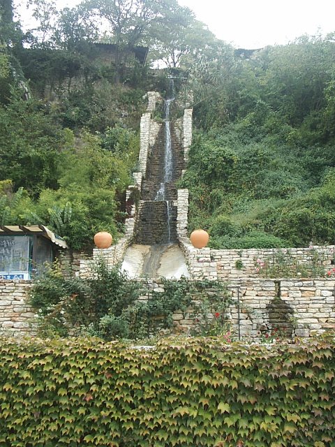 Waterfall in Botanical garden-Balchik by George Grebenarov