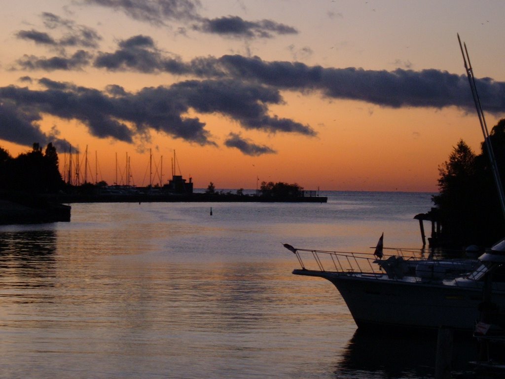 Port Credit Harbour - river at dawn! by rneubrand