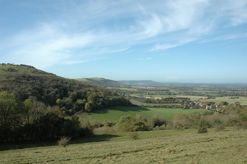 North Side of the South Downs looking west from Newtimber Hill by P.Sheppard