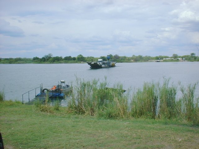 Kazungula Ferry across the Zambezi by syall