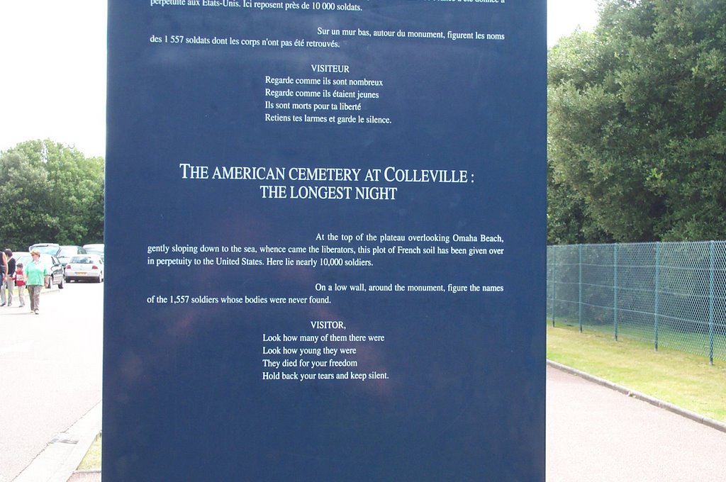 Plaque, American Memorial Cemetary by RICK F