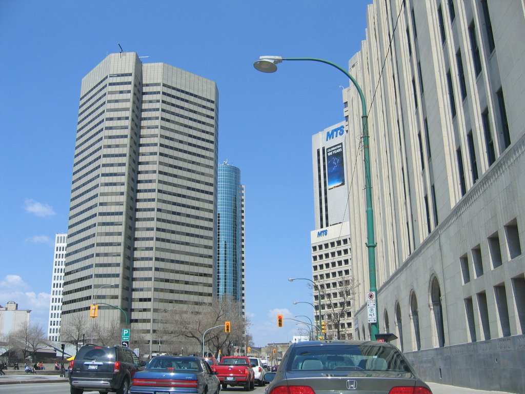 Driving towards Portage & Main on a Sunny Morning by gusbaxter