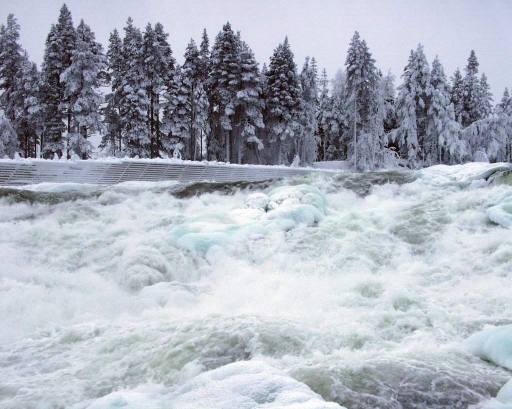 Storforsen Waterfall by Nattfari