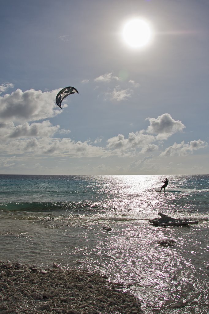 Kitesurfing on Bonaire by Patrick van Oostende