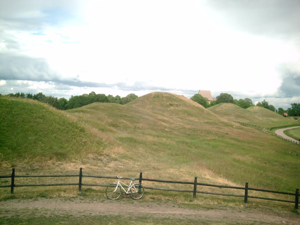 Graves of Swedish kings in Gamla Uppsala by michaelsuhan