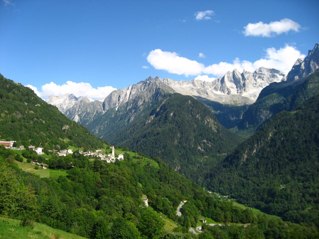 View to Soglio from the hiking tour to Italy by luleyp