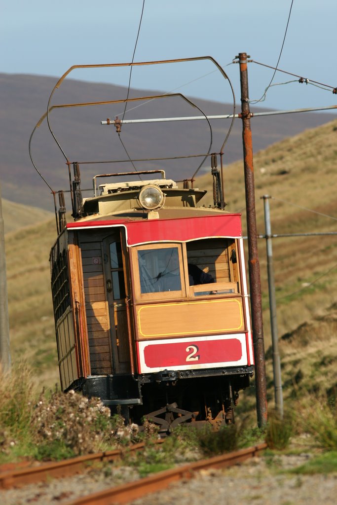 Snaefell Mountain Railway - approaching the Bungalow by Peter Callister