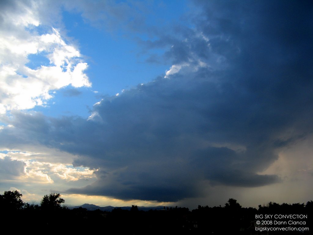 2008 - August 11th - 00:22Z - Looking WSW - Mesocyclone with lowering developing. by Dann Cianca