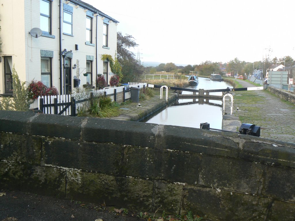 Rochdale canal,lock house at slattocks. by t.a.m.