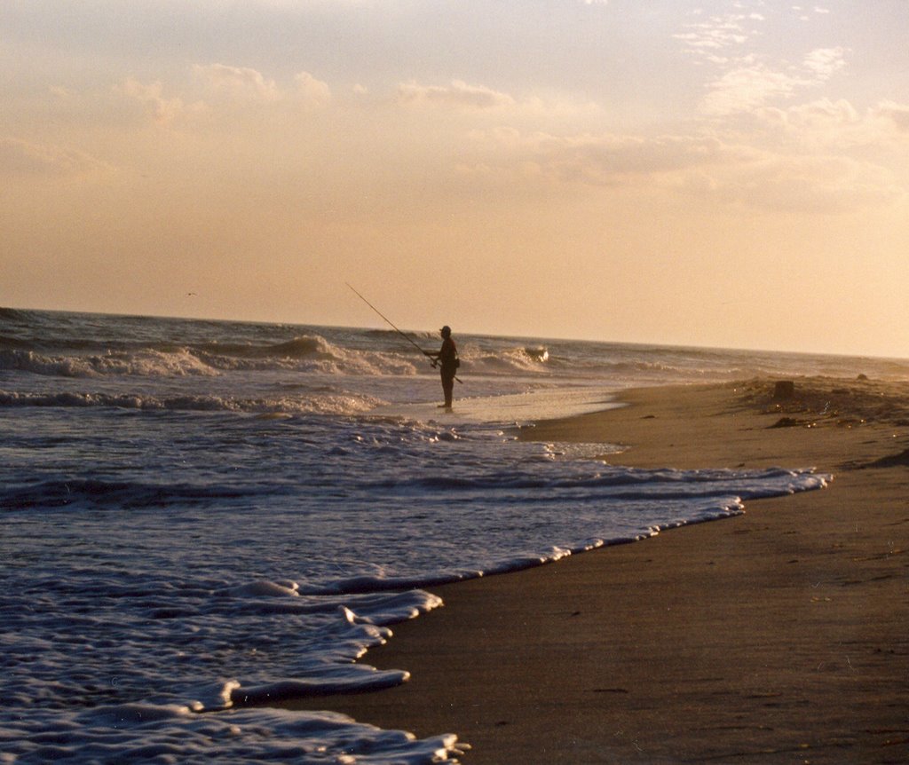 Fishing in Tobay Beach 2, NY by Rubin Pitarka