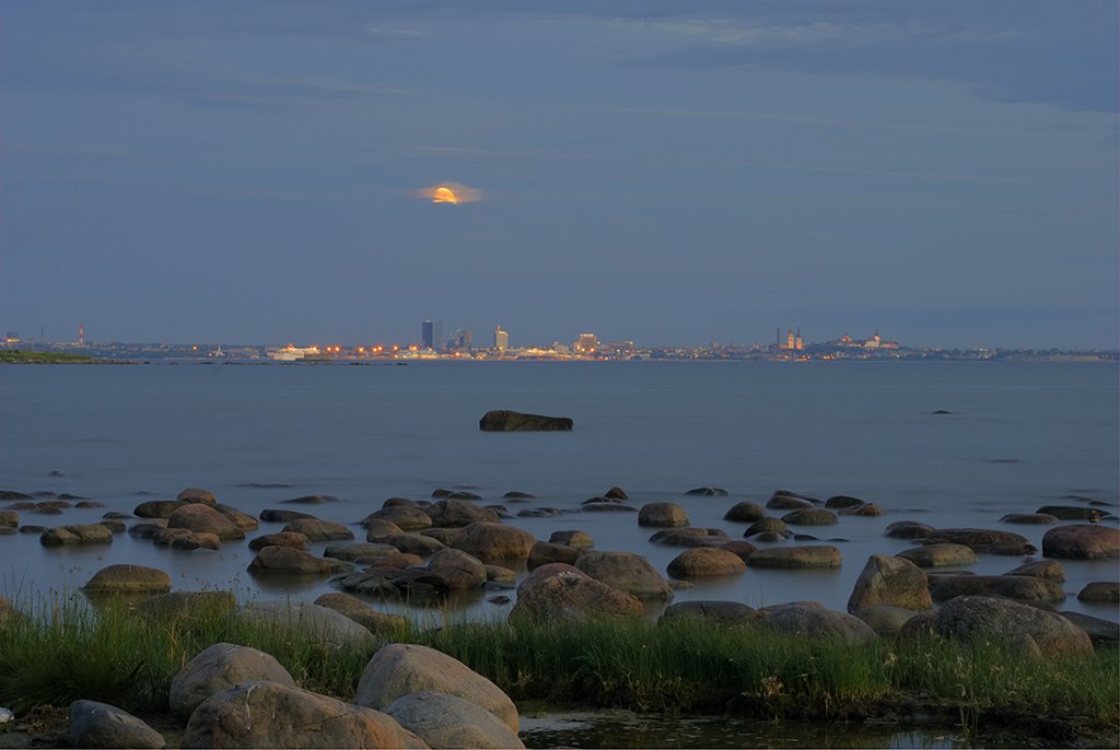 Tallinn at night by Vallo Jõeorg