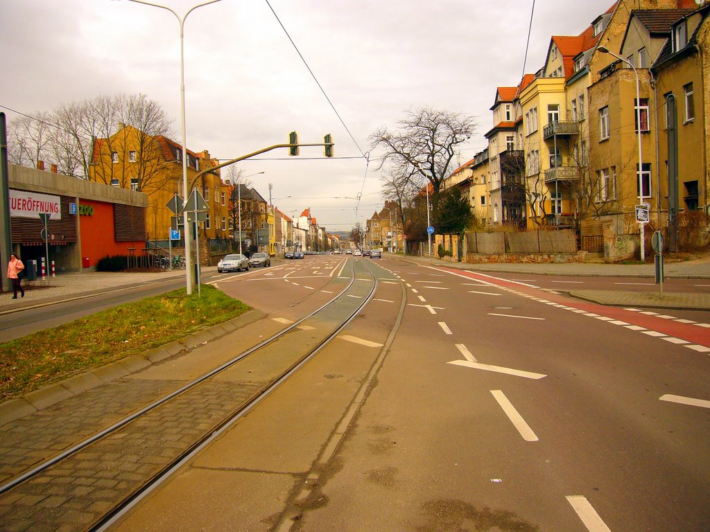 Vor dem Zoo - Reilstraße - Trothaer Strasse zum Petersberg (2007) by halleliebe