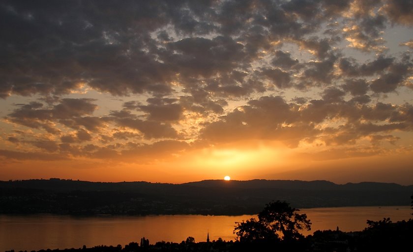 Zürichsee in der Abenddämmerung by swisspanorama.ch