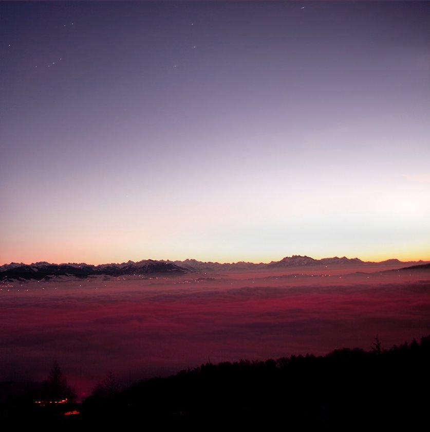 Nebelmeer über dem Zürichsee by swisspanorama.ch