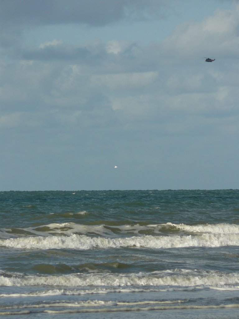 Seaking helicopter over sea, De Panne by joachim3050