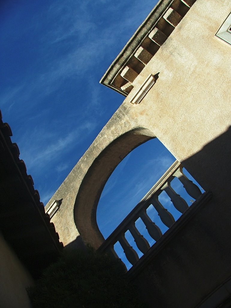 Architecture in Blue background, Tlaquepaque Plaza, Sedona, AZ by Rubin Pitarka