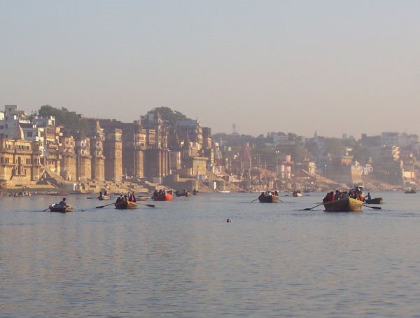 Boats on Holy Ganga by Marco Giorgini