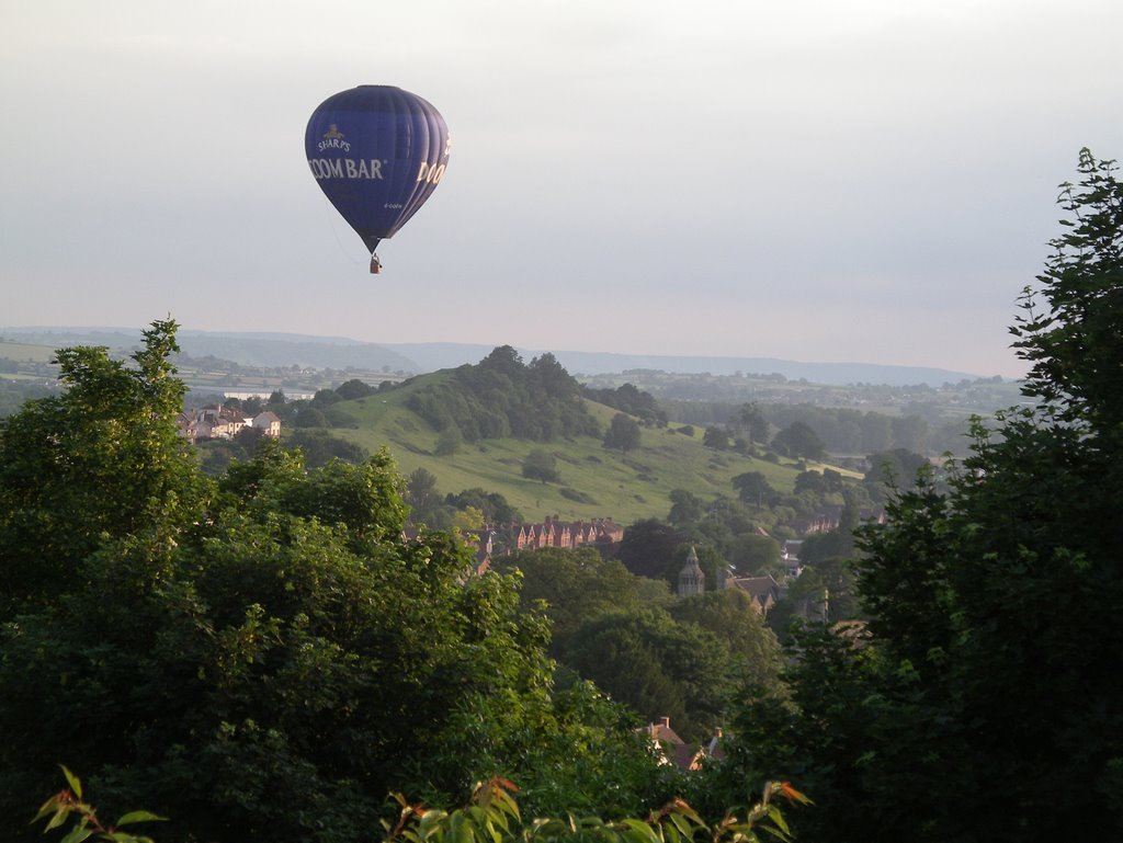 Balloon over Wearyall Hill taken from Chestnuts B&B by RunfaUlife