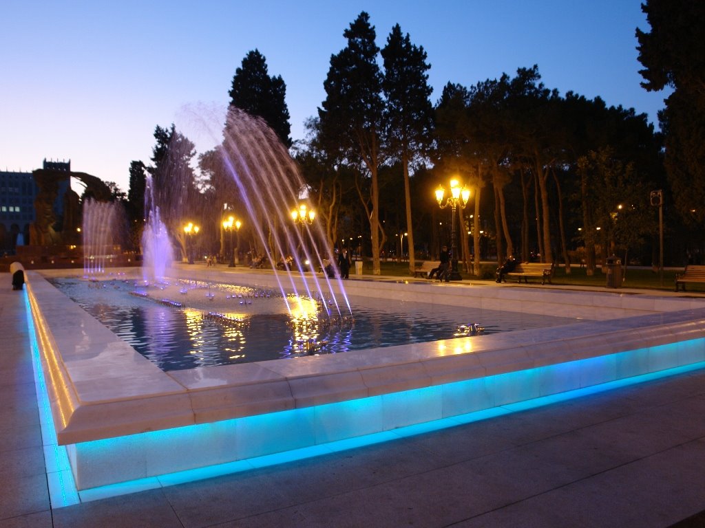 Color and music fountain in park of H.Javid by Elnur Rahimov