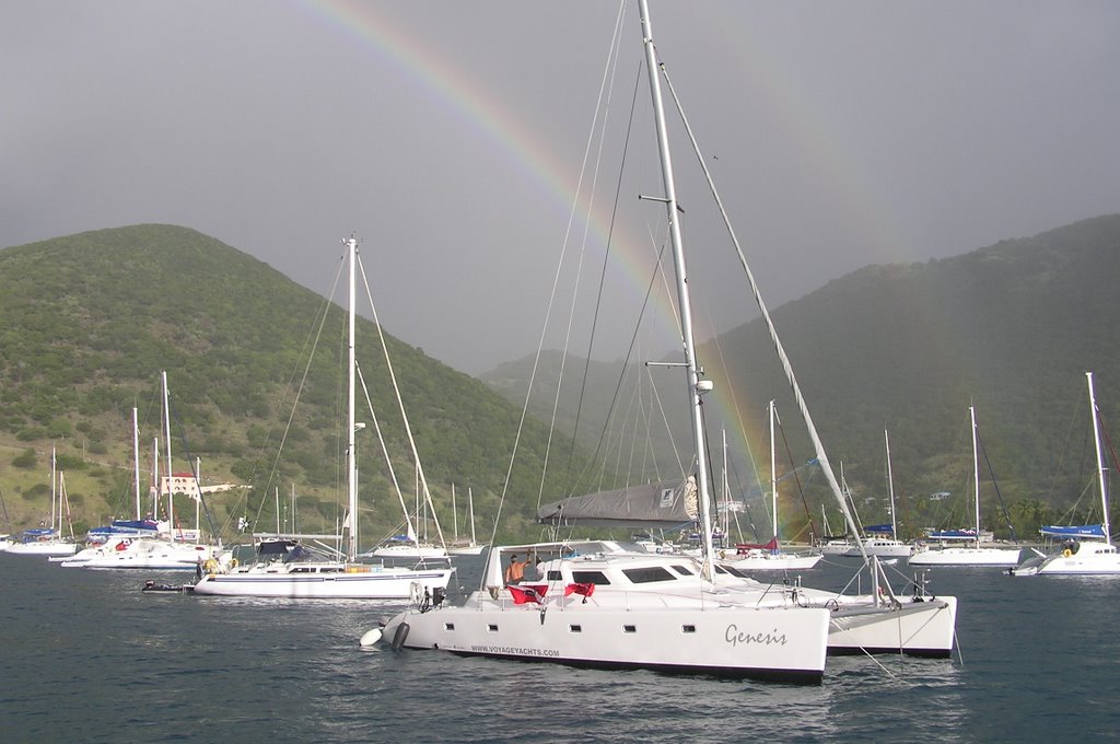 Rainbows over Cooper Island by mjbrop