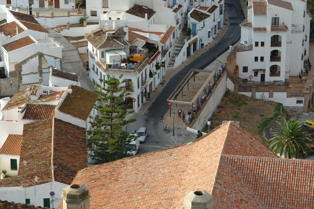 The plaza del Ingenio, the centre of Frigiliana, seen from Casa Esperanza by CarlStaffanHolmer