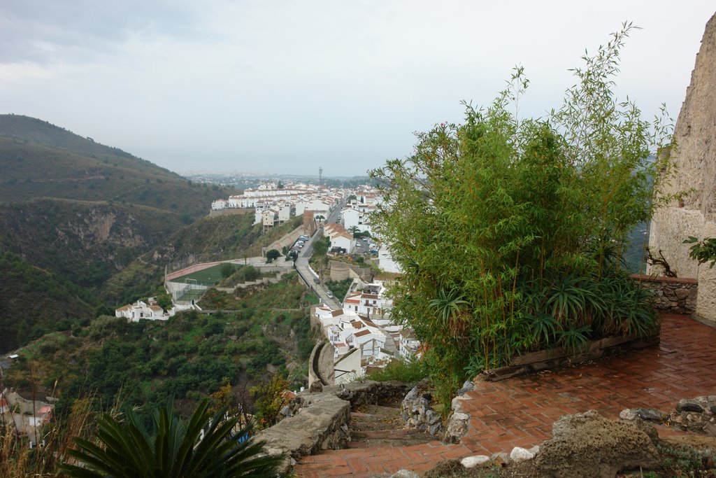 The eastern new part of Frigiliana and the slope down to Rio Higuerón seen from above Casa la Esperanza by CarlStaffanHolmer